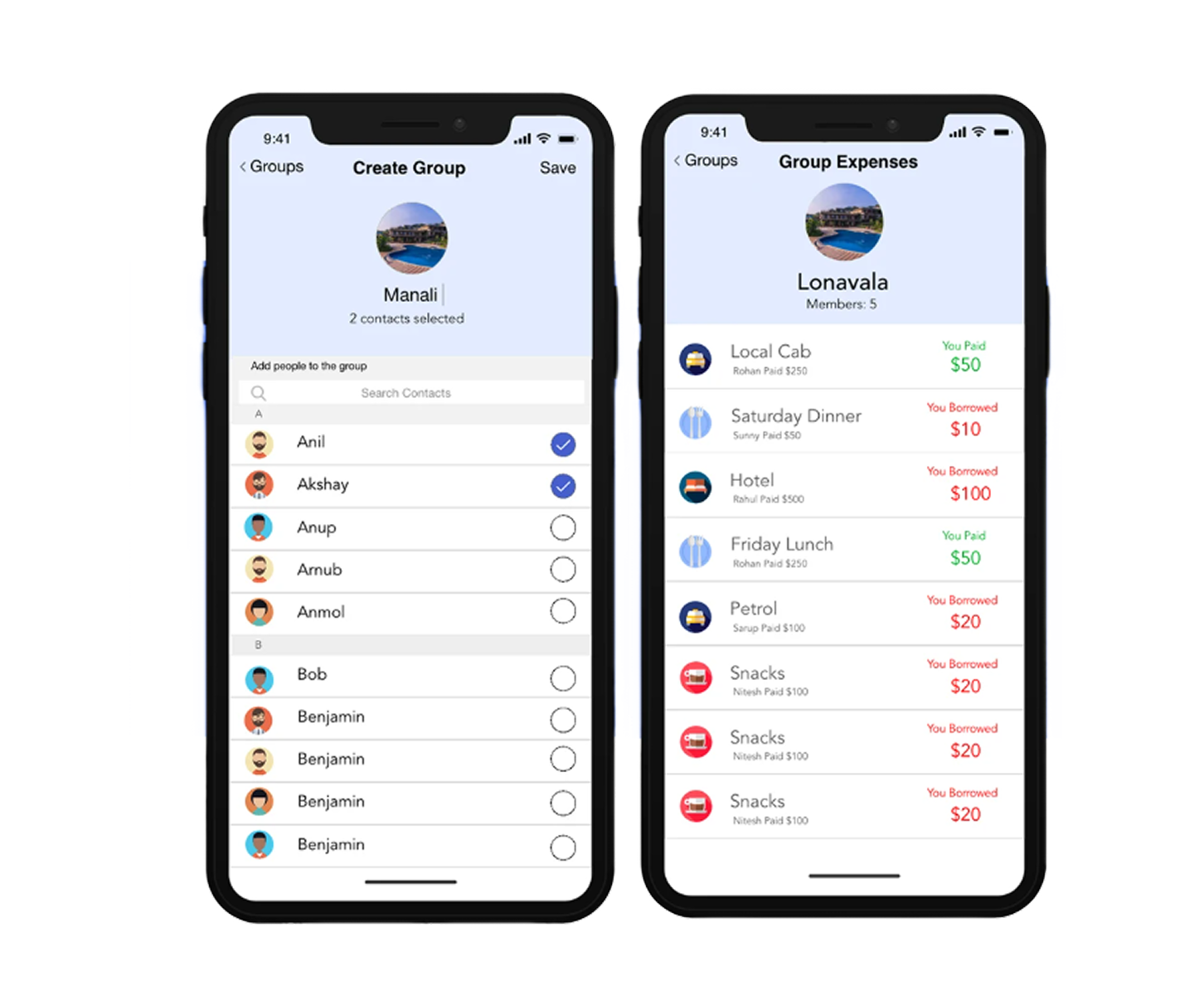 Mobile mockup images of settlr case study